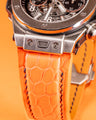 Bespoke Watch Strap in Volcanic Orange Alligator