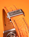Bespoke Watch Strap in Volcanic Orange Alligator