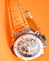 Bespoke Watch Strap in Volcanic Orange Alligator