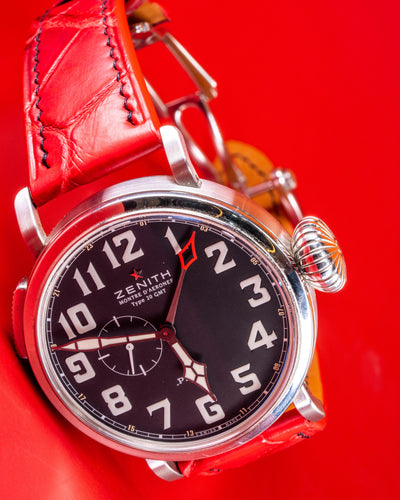 Bespoke Watch Strap in Ferrari Red Crocodile