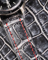 Bespoke Watch Strap in Black Silver Alligator