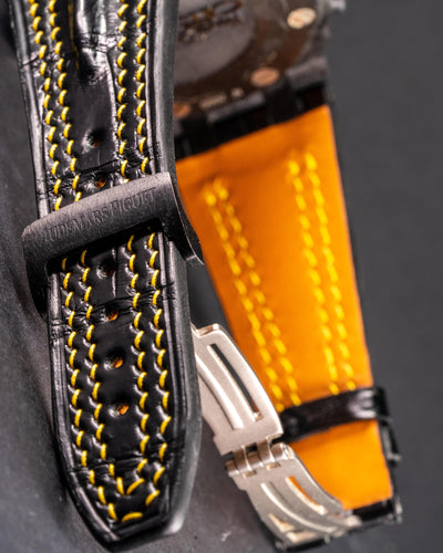 Bespoke Watch Strap in Jet Black Crocodile