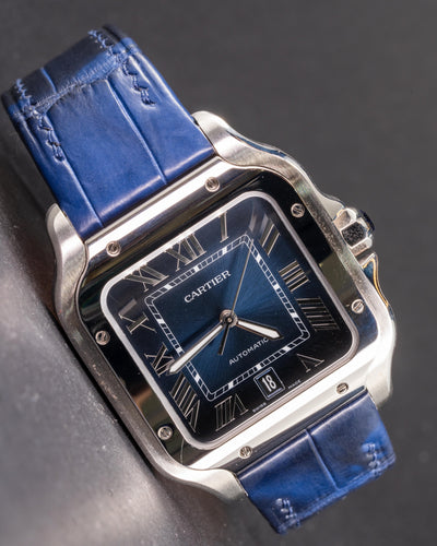 Bespoke Watch Strap in Tie Dye Blue Crocodile