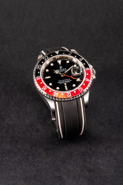 Solitaire Rubber straps in Zebra Black for Rolex GMT-Master Coke