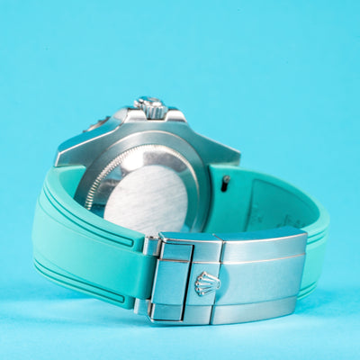 Solitaire Rubber straps in Turquoise Blue for Rolex GMT-Master 116710LN