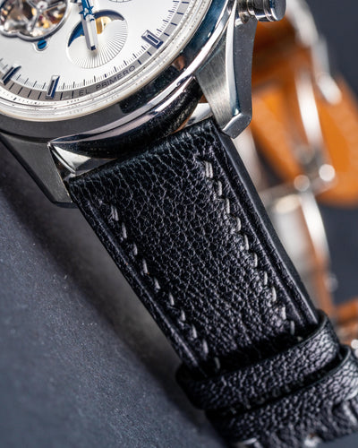 Bespoke Watch Strap in Black Chevre