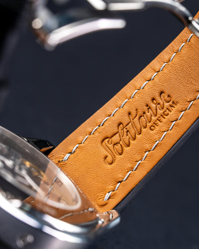 Bespoke Watch Strap in Black Chevre