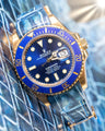 Bespoke Watch Strap in Pearl Blue Crocodile