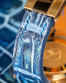 Bespoke Watch Strap in Pearl Blue Crocodile