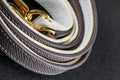 Bespoke Clutch Bag Strap in White & Taupe Epsom
