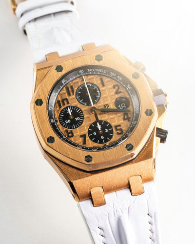 Bespoke Watch Strap in White Crocodile