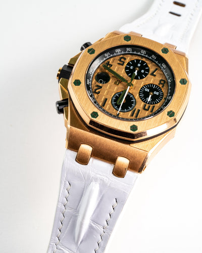 Bespoke Watch Strap in White Crocodile