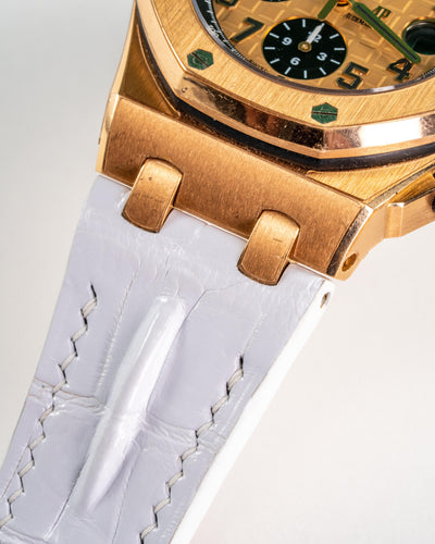 Bespoke Watch Strap in White Crocodile