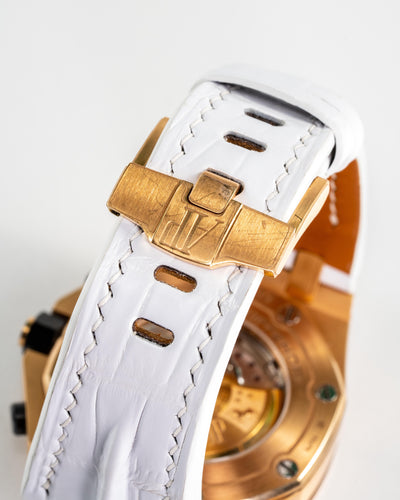 Bespoke Watch Strap in White Crocodile