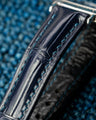 Bespoke Watch Strap in Peacock Blue Crocodile