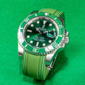 Solitaire Rubber straps in Deep Emerald Green for Rolex Submariner Hulk 116610LV