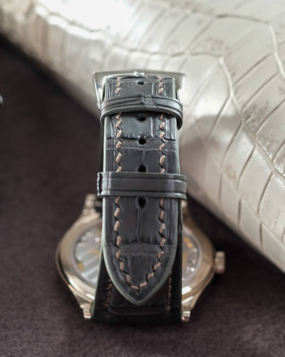 Bespoke Watch Strap in Graphite Grey Alligator