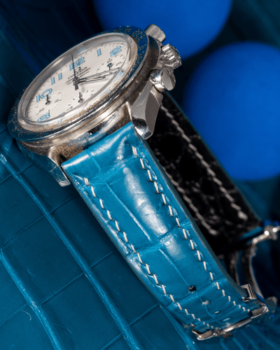 Bespoke Watch Strap in Miami Blue Crocodile