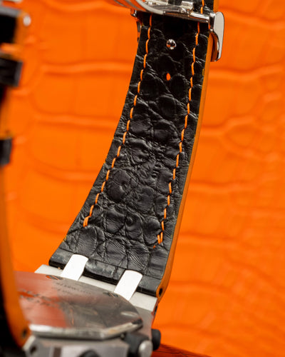 Bespoke Watch Strap in Black Crocodile