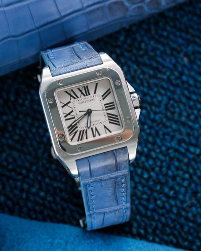 Bespoke Watch Strap in Baby Blue Himalayan Crocodile