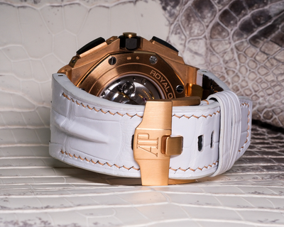 Bespoke Watch Strap in White Crocodile