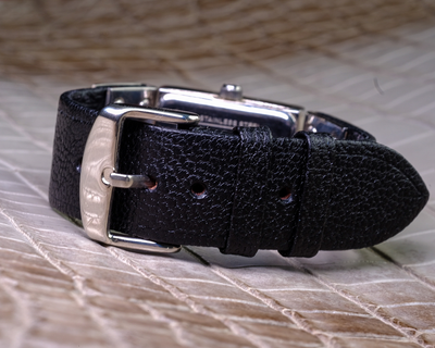Bespoke Watch Strap in Black Chevre