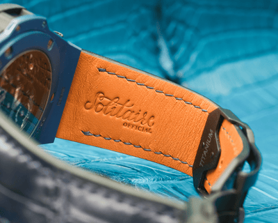 Bespoke Watch Strap in Navy Blue Crocodile