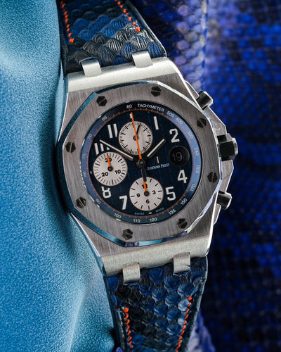 Bespoke Watch Strap in Blue Python