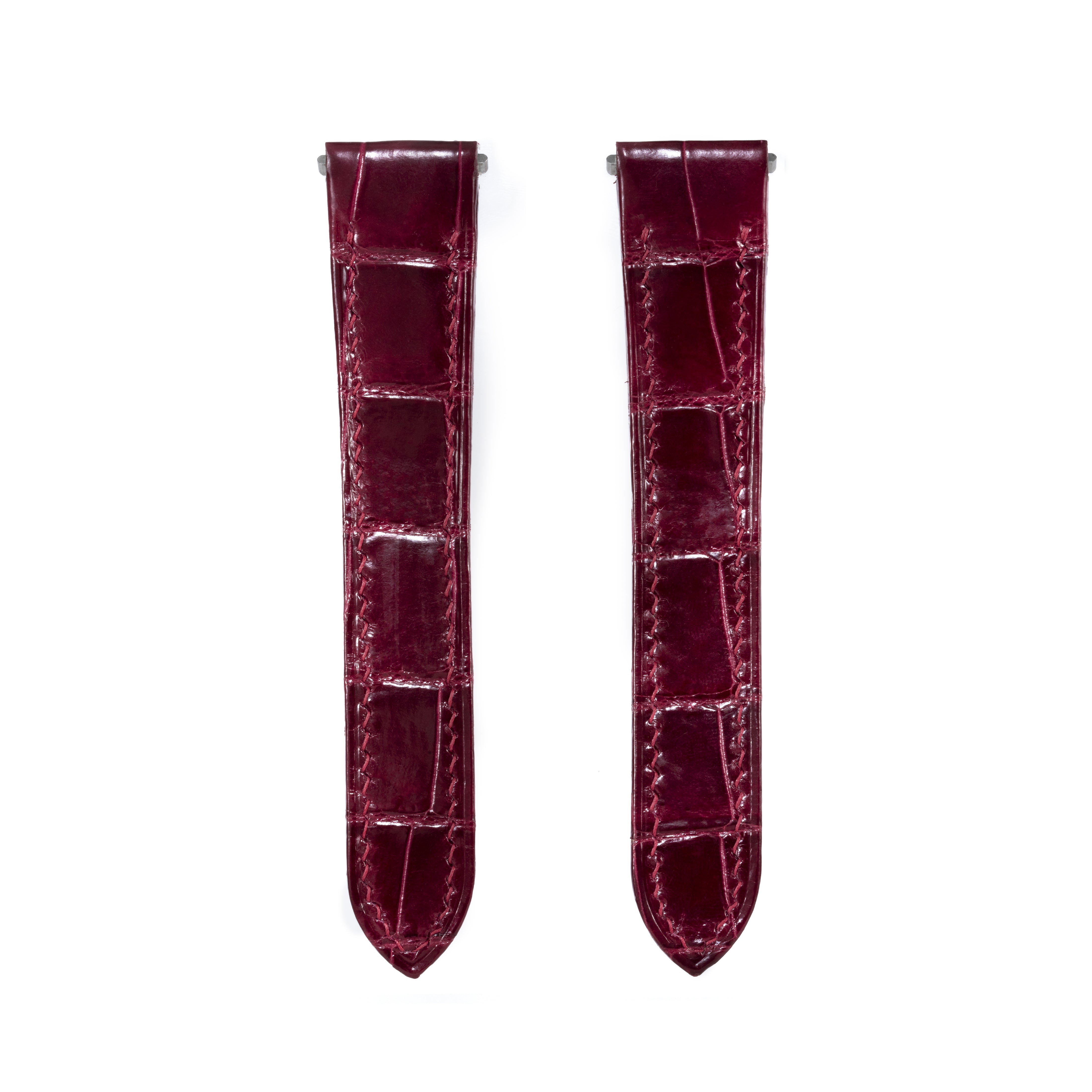 Maroon Red Crocodile Santos De Cartier Straps – Solitaire Official