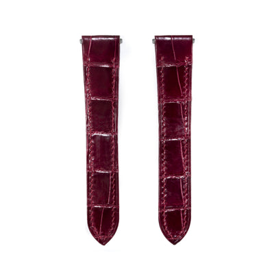 Maroon Red Crocodile Santos De Cartier Straps