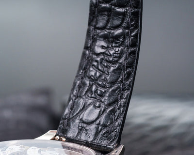 Bespoke Watch Strap in Black Crocodile