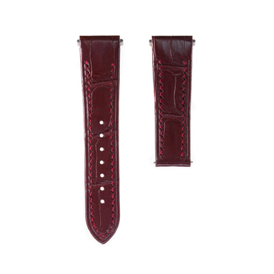 Reddish Brown Crocodile Santos De Cartier Straps