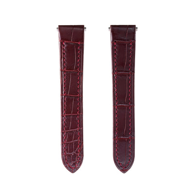 Reddish Brown Crocodile Santos De Cartier Straps