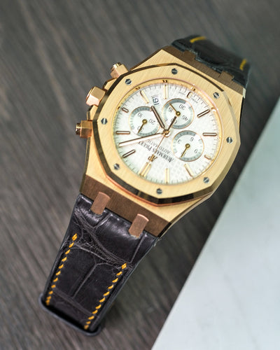 Bespoke Watch Strap in Charcoal Grey Alligator