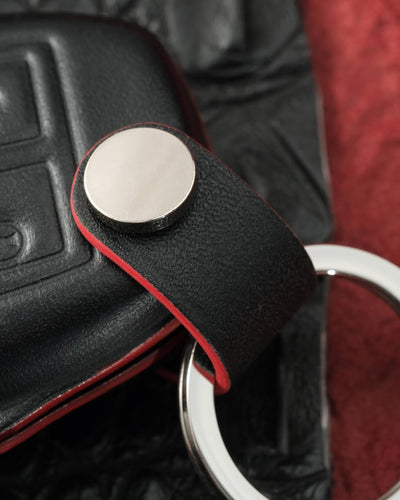 Bespoke Key Fob Covers in Black Nappa & Crocodile