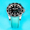 Solitaire Rubber straps in Turquoise Blue for Rolex GMT-Master 116710LN