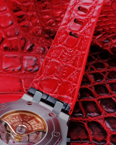 Bespoke Watch Strap in Black Crocodile