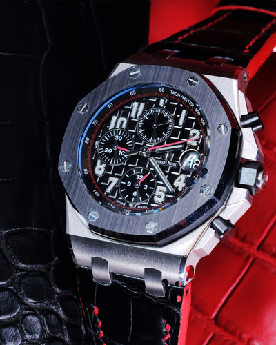 Bespoke Watch Strap in Black Crocodile