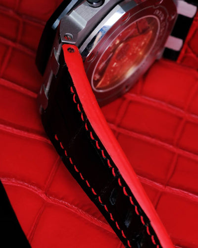 Bespoke Watch Strap in Black Crocodile