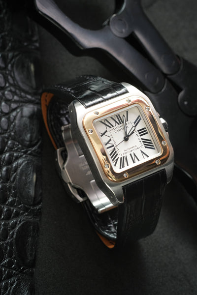 Bespoke Watch Strap in Black Crocodile