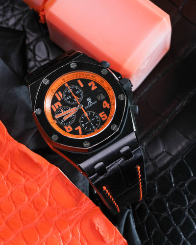 Bespoke Watch Strap in Black Crocodile