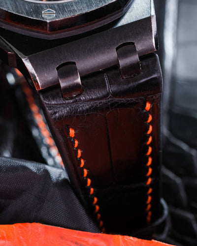 Bespoke Watch Strap in Black Crocodile