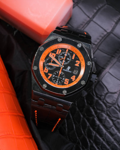 Bespoke Watch Strap in Black Crocodile