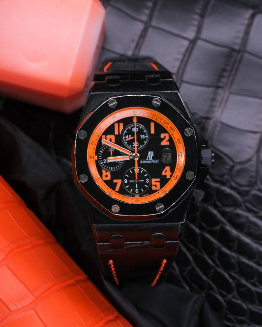 Bespoke Watch Strap in Black Crocodile