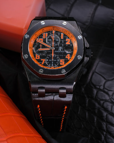 Bespoke Watch Strap in Black Crocodile