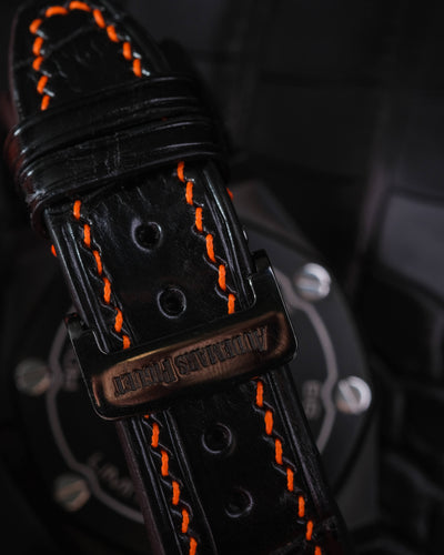 Bespoke Watch Strap in Black Crocodile