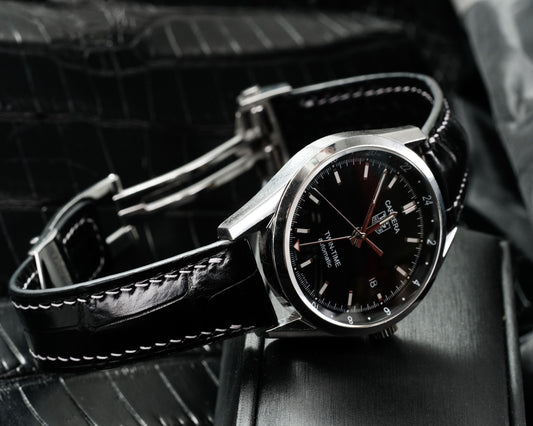 Bespoke Watch Strap in Black Crocodile