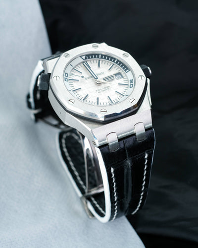 Bespoke Watch Strap in Black Crocodile