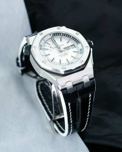 Bespoke Watch Strap in Black Crocodile