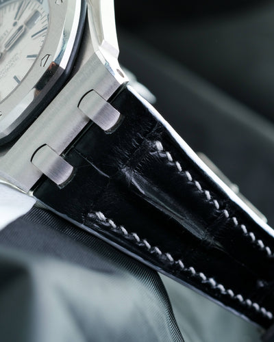 Bespoke Watch Strap in Black Crocodile